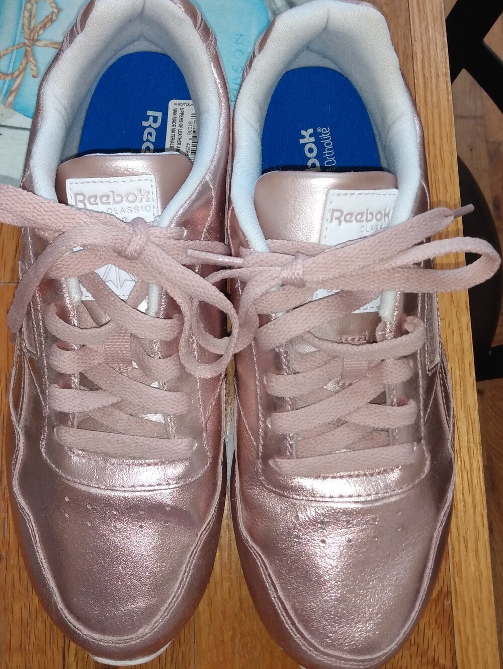 Reebok Light Pink Holographic Sneakers